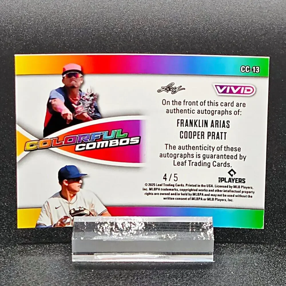 Franklin Arias Cooper Pratt 4/5 Colorful Combos Autos Brewers Red Sox Prospects